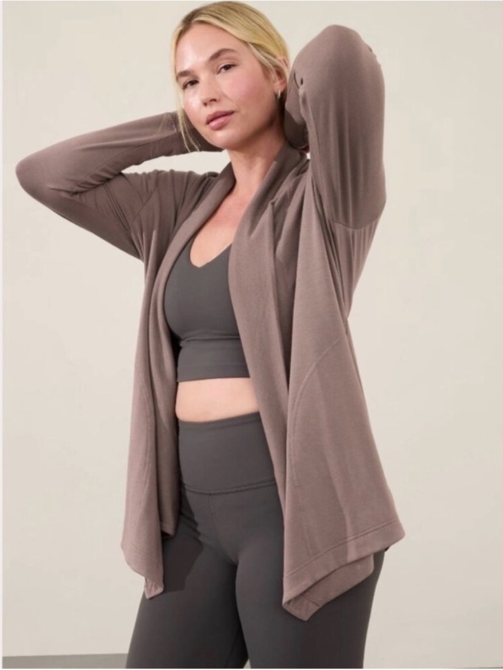 NWT Athleta Pranayama Restore Wrap Cardigan in Smoky Rose - Size XS - Picture 2 of 4